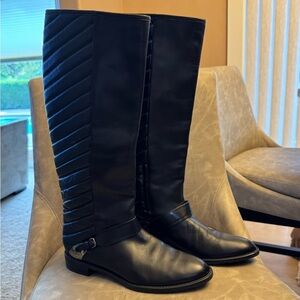SOLD Stuart Weitzman Raceway Quilted Black Riding Boots